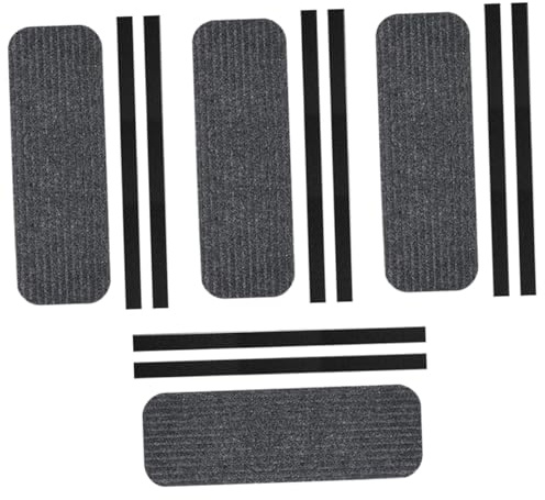 MUELODSIC Coperture Gradino Camper 4 Pezzi in Poliestere Nero per Scale RV | Surface Antiscivolo, Adatte a Travel Trailer, Set da 4 Pezzi, Finitura Ordinata