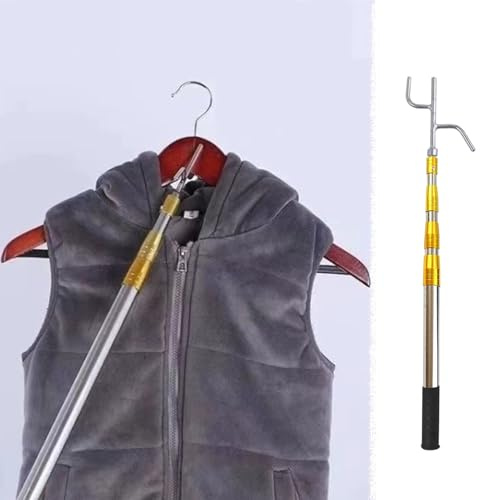 Båtkrokar Teleskopisk Klädkrokstång, Lätta Klädkrokar med Hög Räckvidd/Båtskrok, 63–680 cm Halkfria Klädkrokar med Gummihylsa(73-162cm/29-64)