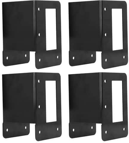 SIXRUN Support de Support de Bois de Chauffage Réglable, en Acier Robuste, Antirouille, pour Le Stockage du Bois de Chauffage Intérieur et Extérieur, 4 Pièces