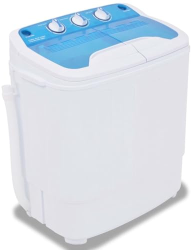 Generic Mini Lavatrice a Doppia Vasca da 5,6 Kg (Blue and white #01)