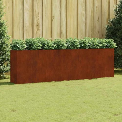 Genérico Jardinera Acero corten 280x40x80 cm, Maceteros y jardineras Marrón,824528