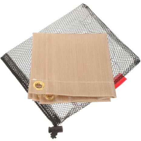 VILLCASE Manta Ignífuga para Barbacoa y Actividades al Aire Libre, Aislante Térmico de Fibra de Vidrio Resistente al Calor, 1 Set Portátil para Camping