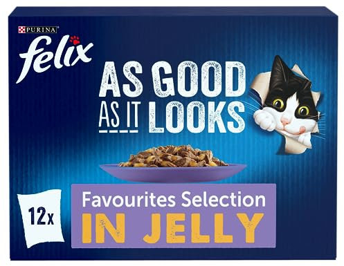 FELIX As Good As it Looks Favourites Selection Wet Cat Food 12x100g (Pack of 4)