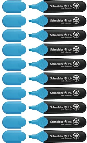 Schneider Job 150 Textmarker (aus recyceltem Kunststoff, ausgezeichnet mit Der blaue Engel) 10er Pack blau