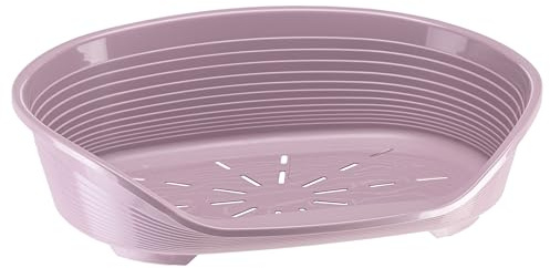 FERPLAST -Cuccia per cani e gatti - Cuccia per cani media- 100% plastica riciclata - Lettino per cani lavabile - traspirante e antiscivolo - Siesta Deluxe, 62 x 41 x h 23,5 CM, Glicine