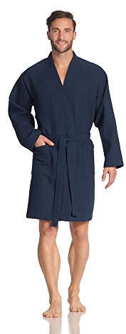 Vossen Damen Bademantel Rom, Einfarbig, Gr. S (36/38), Blau (winternight)