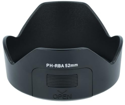 vhbw Gegenlichtblende kompatibel mit Pentax DA SMCP 18-55mm F | 3,5-5,6 AL II Linse 52mm Objektiv Schwarz, Kunststoff, tulpenförmig, 8 cm