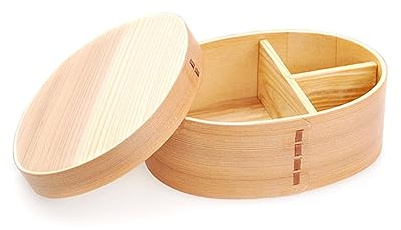 Miraclekoo Wooden Lunch Box for Kids/Adult,Japanese Bento Box with divider Wood Bento Lunch Box for Picnicking Office Hiking Camping