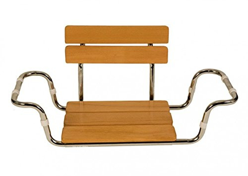 SEDILE IN LEGNO CON SCHIENALE PER VASCA DA BAGNO