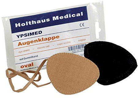 1x YPSIMED Augenklappe, Augenschutz, Augenbinde, Gummiband, oval, hautfarben