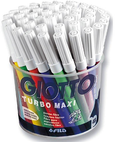LYRA Giotto 521400 - Turbo Maxi Fasermaler Filzstifte - Strichbreite 5 mm - 48 Stück