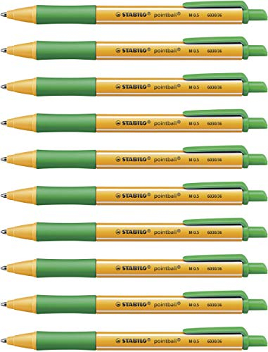 STABILO - Druck-Kugelschreiber - pointball - 10er Pack - grün