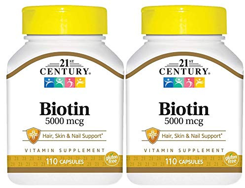 21st Century Biotin 5000 mcg Capsules,2 Count