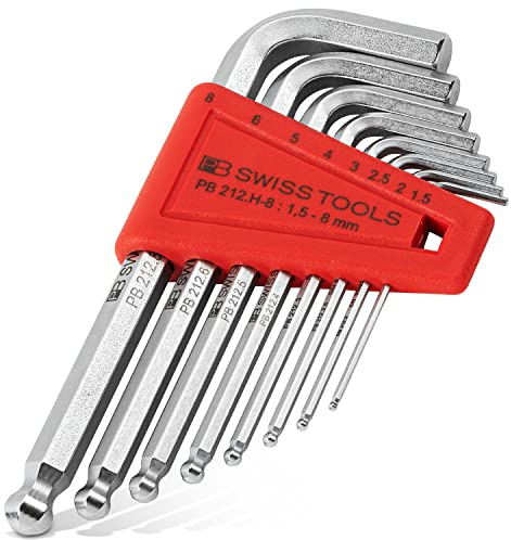 PB SWISS TOOLS Innensechskantschlüssel Set 1,5-8 mm, 212.H-8 CN