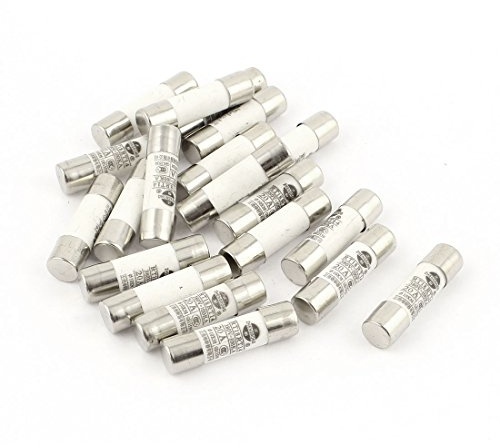 sourcing map 20uds RO15 RT18 RT14 Cerámica Cilíndrico Tubo Fusible 20A 380V 10x38mm