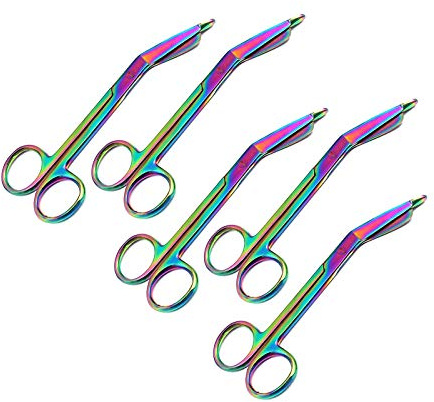 LAJA IMPORTS 5 Lister Bandage Scissors 5.5 Multi Color Rainbow Titanium Instruments