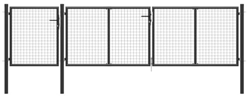 vidaXL Gartentor aus Stahl 400 x 75 cm Anthrazit