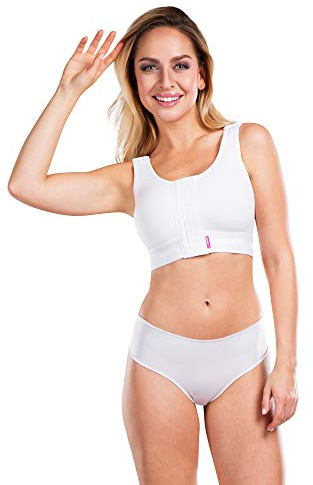 LIPOELASTIC® PI Super Variant - Coppe in Cotone Senza Cuciture, Gancio Anteriore Regolabile e Chiusura a Occhio, Cinghie Regolabili Completamente apribili, Bianco, L…