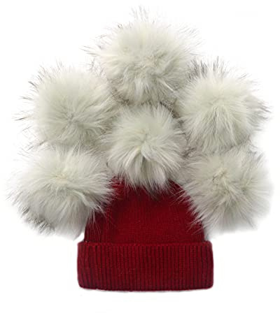 Furryvalley Kunstfell-Bommel, flauschige Bälle für Hüte, Schuhe, Schals mit Druckknopfverschluss, abnehmbare Strickmütze, Reithut, Seidenzubehör, 15,2 cm, extra groß (Farbe 3#), 6 Stück