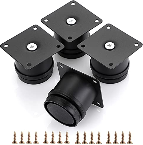 SUMTree 5cm 4 Stück Möbelfüße aus Edelstahl Schrankfüße Beine für Stühle Tisch Schrank und Sofa Möbelbeine Einfachen Montage Runde(Schwarz)