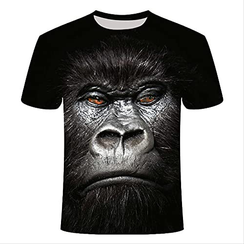 XSHUHANP Herren T-Shirts 3D Druck Herren 3D Monkey T-Shirt Muster Sweatshirt T-Shirt Damen Lose Große Größe 6XL Motor Punk Tees S