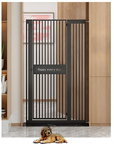 PBZLL Treppenschutzgitter for Baby und Haustier, Babyschutzgitter druckfest, Metallschutzgitter for Türen und Treppen, verstellbar 70-118cm, Einhandbedienung (Color : Black, Size : Wide 98~102cm)