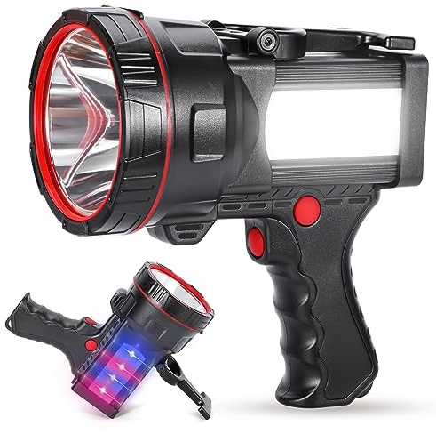 Vanvale Super Bright Handheld LED Flashlight, High Lumen Portable Searchlight, USB Rechargeable Torch, Durable Waterproof Emergency Light for Camping, Hiking, Fishing, Night Walking