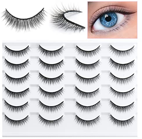 SONAFEEL Short False Eyelashes Natural Look Wispy Strip Lashes Pack 11mm 12Pairs Small Lashes 3d Mink Eyelashes Reusable Lightweight Short Natural Eyelashes