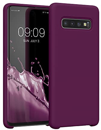 kwmobile Handyhülle für Samsung Galaxy S10 Hülle - Case Silikon - Kabelloses Laden - Schutzhülle Cover in Bordeaux Violett