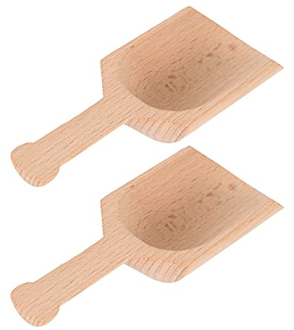 Angoily Wooden Spoon 2Pcs Wooden Scoop Scoops Unfinished Wood Multipurpose Spoon Large Tea er with Handle Kitchen Utensils Coffee Bean Spoon