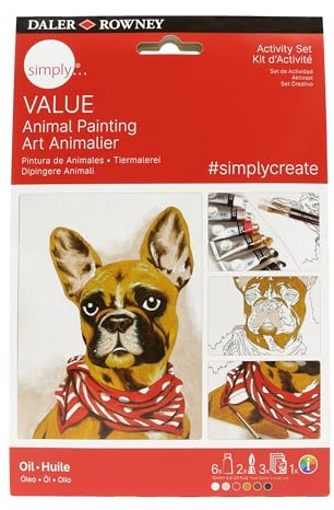 Daler Rowney Simply Value Activity Set, Ölfarben, Tiermotive, Malset