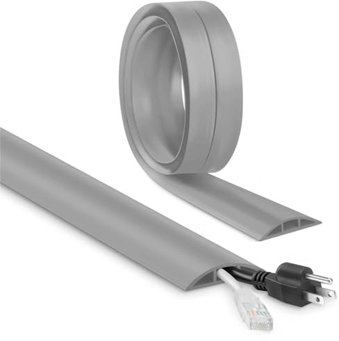 Kabelkanal Selbstklebend Flexibel - 3M x 30mm x 10mm Flexibler Kabelschutz, Boden Flach, Für Haus, Büro, Schule, Lager (3M, Grau)