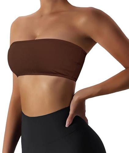 Boudaner Sujetador Deportivo Acolchado para Mujer | Sujetador invisible, sin costuras, antideslizante, suave, sólido, para entrenamiento de gimnasio
