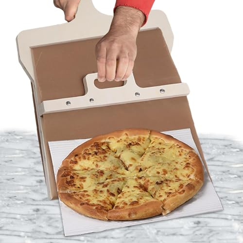 Sliding Pizza Peel Verschiebbarer Pizzaschieber aus Holz mit Griff Pala Pizza Scorrevole Pizzaschaufel Pizzaschieber Schiebebrett Pizza Schaufel Pizzaspatel für Innen- und Außenöfen (52.5×32.5cm)