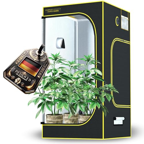 PURPLE LEGACY® 1680D Oxford Grow-Box 100x100x200 cm für Profis mit Wasserschutz | Grow-Tent Zuchtzelt für Hydrokulturen und Indoor-Pflanzen, Grow Tent, Anzuchtzelt Grow Zelt