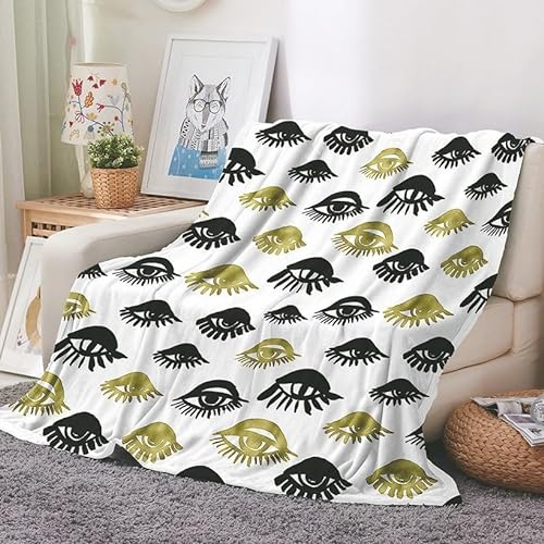 EHOMERY Kuscheldecke Weiss Decken Zum Selbst Gestalten Kuscheldecke XXL Decken Mit Motiv Auge Klimaanlagen-Decke Dekorative Weiche Kuscheldecken Weiß 200x150cm