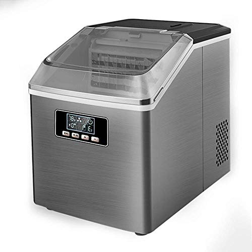 Macchina per cubetti di ghiaccio da bancone, macchina per fare il ghiaccio portatile in acciaio inossidabile, macchina per il ghiaccio automatica con display LCD, funzione autopulente perfetta per ca