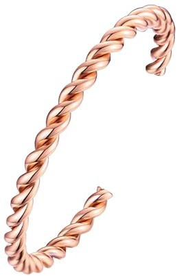 RIXERKOC Damarmband, rostfritt stål, enkelt, öppet, glänsande, minimalistisk stil, handgjort, 7 Inches