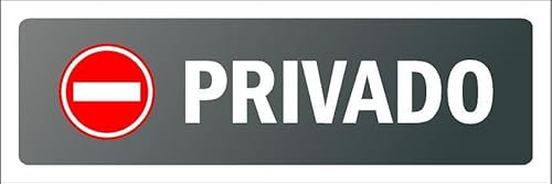 Private. Gray informational sign with 'no entry' pictogram SP054-1mm flexible Plastic sign (150mm x 50mm)