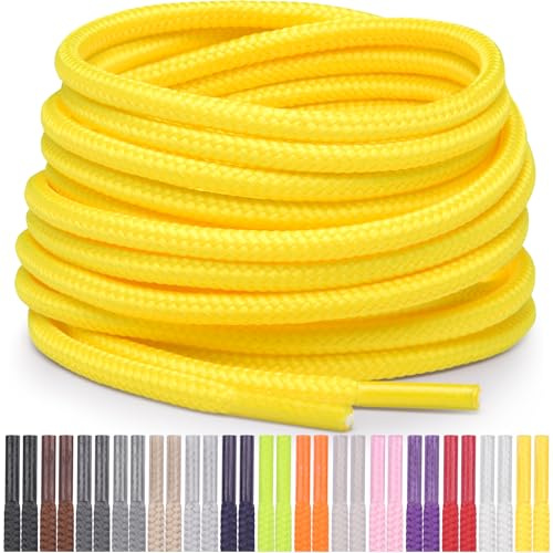 Miscly Lacets Ronds pour Chaussures, Baskets et Bottes - Disponibles en Plusieurs Longueurs et Couleurs