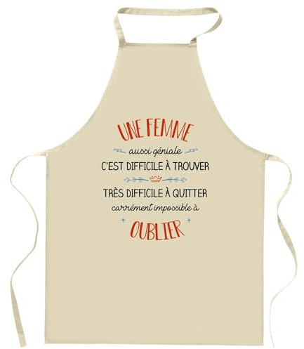 Planetee Tablier de cuisine Une Femme Aussi Géniale | Cadeau Original Humour pour Cuisinière Vêtement Blouse de protection Barbecue Jardinage Tablier de Travail Tâches ménagères