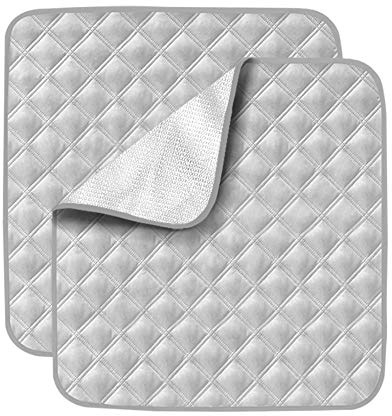 Paquete de 2 almohadillas lavables para incontinencia, impermeables, protector de incontinencia antideslizante, reutilizable, almohadilla de asiento lavable, almohadilla para silla de cama grande