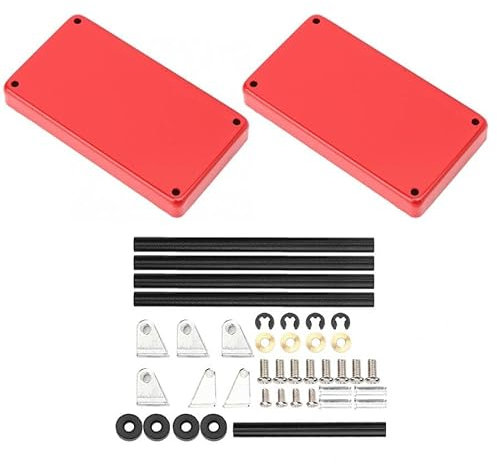 hGiesXgyN RC 2-Tier Tools Storage Trolley Mobile Workshop Garage Repair RC Accessory for 1/8 1/10 1/12 1/16 Scale RC Model Car Spare Parts(Rouge)