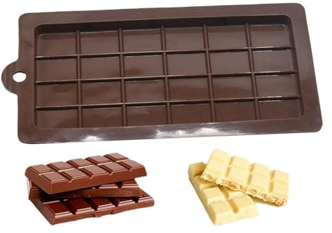 Moule à Chocolat En Silicone Rectangulaire Non Adhésif, Pour Barres de Chocolat Profonds, Réutilisables Pour Bonbons, Gelées, Glaçons - 18,9x9,7x0,9CM