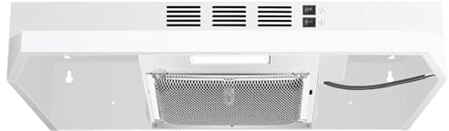 SNDOAS 24 inch Range Hood,230 CFM Under Cabinet Range Hood White,Hard Wired Ductless Range Hood Convertible Ducted,White Spray Painting Stainless Kitchen Hood with 2-Speed Fan,Rocker Switch