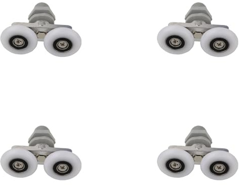 19MM Shower Door Runner Wheels,4Pcs Shower Door Wheel Rollers,Double Sliding Roller,Replacement Shower Door Wheels for Bathroom Door