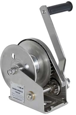 Cabrestante Manual Manivela Manual de acero inoxidable de 1200lb, cabrestante Manual de bloqueo automático bidireccional, polipasto de tracción portátil for el hogar con cabrestante Manual de freno pa