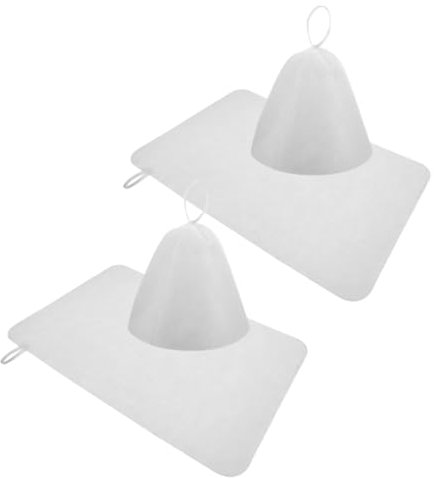 VALICLUD 2sets Felt Sauna Hat and Cushion Mat Set Ukrainian Ornament Comfortable Accessories for Men and Women Sauna Room White Color for Hair and Relaxation
