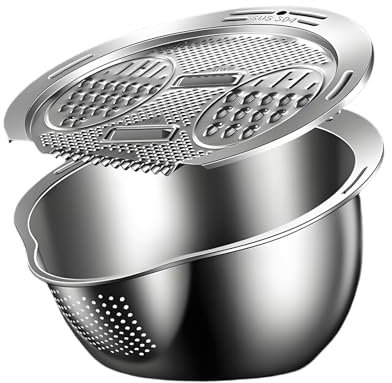 Uhngw Colino Lavariso In Acciaio Inossidabile - Colino Pulitore in Acciaio Inossidabile con Pelapatate - Colino Per Quinoa Verdura Tè Pasta Sushi Insalata Cucina Pratica