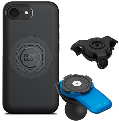 QUAD LOCK 1 Kugel-Adapter Handyhalterung für Motorrad mit Vibrationsdämpfer und MAG-Hülle für iPhone 16e